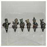 (6pc) Lunt Silver Plates Cake Decorators | Cake candle holder decorations in the form of bears holdi