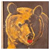 SIGNED OIL PAINTING | Grizzly. Oil on canvas. Signed and dated on the bottom "Beverly 1961" - l. 22 