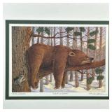 JEFFERY SEVERN BEAR PRINT | Wake Up! Bear. Print on paper. 7.5 x 10.5 in. sight. Titled, numbered "5