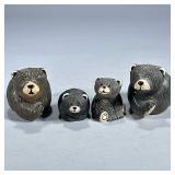 (4pc) CERAMIC BEAR FAMILY | Including pair of larger ceramic bears and pair of ceramic bear cubs. - 