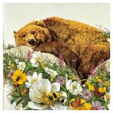 BEV DOOLITTLE "BUGGED BEAR" PRINT | Bugged Bear. Print. 9 x 8.5 in. sight. Titled on bottom. - l. 17