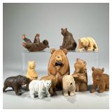LARGE GROUP RUSSIAN & OTHER CARVED BEARS | l. 5.5 in