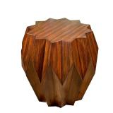 Origami Side Table by Global Views | Star shaped drum form side table of nicely figured wood. - h. 2