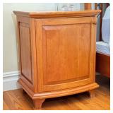 [SIGNED] BESPOKE BOWFRONT CABINET NIGHTSTAND | Artisan made furniture, signed D. Ficken, 2003, bedsi