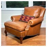 Hickory Chair Co. Cognac Leather Armchair | Hickory Chair Furniture Company leather lounge chair wit