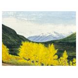 Framed Watercolor Print | Nice quality print of a watercolor of a mountainous landscape scene, in a 