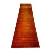 Persian Gabbeh Rust Orange Wool Runner | Persian Gabbeh carpet: high pile orange / rust wool corrido