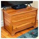 Pine Blanket Chest | Hinged lid over a single drawer. - l. 33 x w. 18 x h. 21.25 in