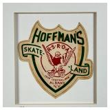 Hoffman’s Skateland Crest | Printed on paper, Albany, NY c. 1900, matted in a white frame; sheet app
