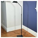 Contemporary Reading Lamp | Black metal floor lamp with a rectangular base. - h. 52 in