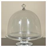 Glass Cheese Dome | Glass pedestal serving dish with domed cloche cover. - h. 13 x dia. 11.5 in