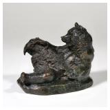(AFTER) ANTOINE-LOUIS BARYE (FRENCH, 1796-1875) | Reclining bear. Bronze. Signed "BARYE" Unmounted -