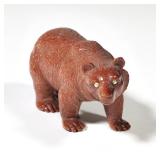 WEDDERIEN GOLDSTONE BEAR | Wedderien Inc., New York, finely carved goldstone bear with applied pearl