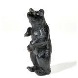 WEDDERIEN CARVED OBSIDIAN BEAR | Wedderien Inc., New York, finely carved obsidian bear in standing p