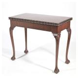 19TH CENTURY ENGLISH CARVED "ACCORDION" GAMES TABLE | English, 18th/19th-century oblong egg and dart
