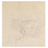 CARL SPITZWEG (GERMAN, 1808-1885) | House in landscape. Pencil drawing. 11.5 x 10.15 in. (sight) Sig