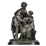 JEAN-LEON (LOUIS) GREGOIRE (FRENCH, 1840-1890) BRONZE | Flute players. Bronze. On a conforming plint