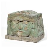 FOLK ART CARVED POLYCHROME BOX | Late 19th/ early 20th century, an unusually heavily carved box with