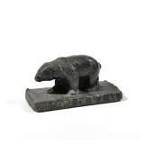 LEAD BEAR PAPERWEIGHT | An unusual handmade bear-form paperweight, "COLLEGE OF MININO" - l. 3.25 x w
