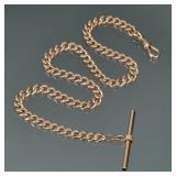 14K GOLD WATCH FOB CHAIN | 14k yellow gold chain link watch fob, marked 14k inside the clasp; 23.8g 