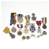 COLLECTION OF BADGES, AWARDS OF MERIT, ETC. | Including three 19th century enameled maltese crosses 