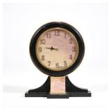 TURLER ZURICH ART DECO DESK CLOCK | Swiss Art Deco clock with pink marble, in a fitted Turler Zurich