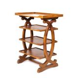 PIERRE DEUX TIERED SIDE TABLE | Having a top with three-quarter gallery over three medial shelves wi