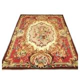 NEEDLEPOINT RUG | Probably Stark, with pattern of flowers in reserves - l. 10 x w. 7.75 ft.