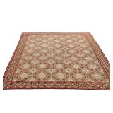 STARK FRENCH NEEDLEPOINT CARPET | Overall red and beige pattern - l. 170 x w. 135 in.