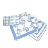 (3pc) ANTIQUE AMERICAN BLUE & WHITE PATTERN QUILTS | Having checkered and triangular patterns - l. 8