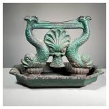 19TH C. DOLPHIN FORM CAST IRON BOOT SCRAPE | An early boot scraper decorated with dolphins (fish) an