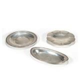 (3pc) STERLING SILVER TRAYS | Including an oval bread tray, a 10.5-inch lotus rim plate, and a Garde