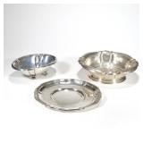 (3pc) MISC. GERMAN SILVER | Continental 800 silver, including an O. Richter round tray with scallope