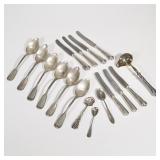 MISC. CONTINENTAL SILVER FLATWARE | Including a set of six "800" silver tablespoons, three "800" dem