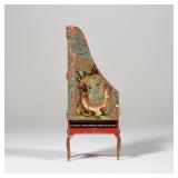 DOLLHOUSE MINIATURE SIGNED HARPSICHORD "DAVEY JONE" | Dollhouse miniature vertical harpsichord, hand