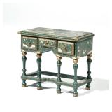 NATASHA MINIATURE SIDE TABLE | Dollhouse miniature furniture: three drawer painted side table in a J