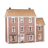 FRENCH CHATEAU ELECTRIFIED DOLLHOUSE | Four stories with four openings, having a total of 13 rooms, 
