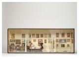 DOLLHOUSE MUSEUM DIORAMA | With framed miniature reproductions of famous artworks across genres - l.