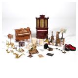 DOLLHOUSE MINIATURE INSTRUMENTS | A collection of miniature instruments and music room accessories, 