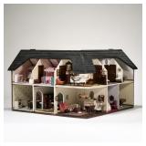 MINIATURE DOLLHOUSE DIORAMA | Each room with furniture, art, decor, and figures, within a lucite dis