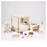 FANCY DOLLHOUSE MINIATURE GROUPING | Fancy dollhouse miniature furnishings and accessories, includin