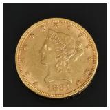 1881 LIBERTY HEAD $10 GOLD COIN | VG