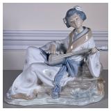 NAO BY LLADRO ORIENTAL MELODY FIGURINE | Large porcelain Nao by Lladro figurine of Geisha Girl Playi