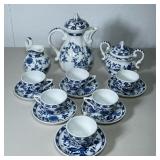 (15pc) VIENNA WOODS TEA SET | Including: teapot, creamer, lidded sugar bowl, and 6 teacups & saucers