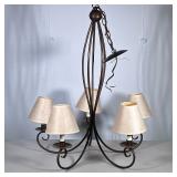 CRATE & BARREL COPPER CHANDELIER | 5-arm copper chandelier from crate & barrel. - h. 30 x w. 24 x l.