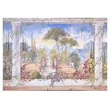FRESCO PAINTING | The Gardens at the Palace. Oil on canvas. From Marianj Affreschi with a certificat