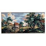 ITALIAN FRAMED NEEDLEPOINT | M. Augusta Verri Rindadi Italy. Framed needlepoint tapestry. 19.5 x 42.