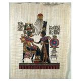 PAPYRUS PAINTING | Mounted in floating glass frame. - w. 17 x l. 21 in