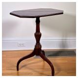 BOMBAY SIDE TABLE | Bombay pedestal side table with spindle & reverse fluted base over tripod legs. 