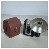 ARGUS 75mm FILM CAMERA | Argus Lumar 75mm film camera with flash in leather carrying case. - h. 5 x 